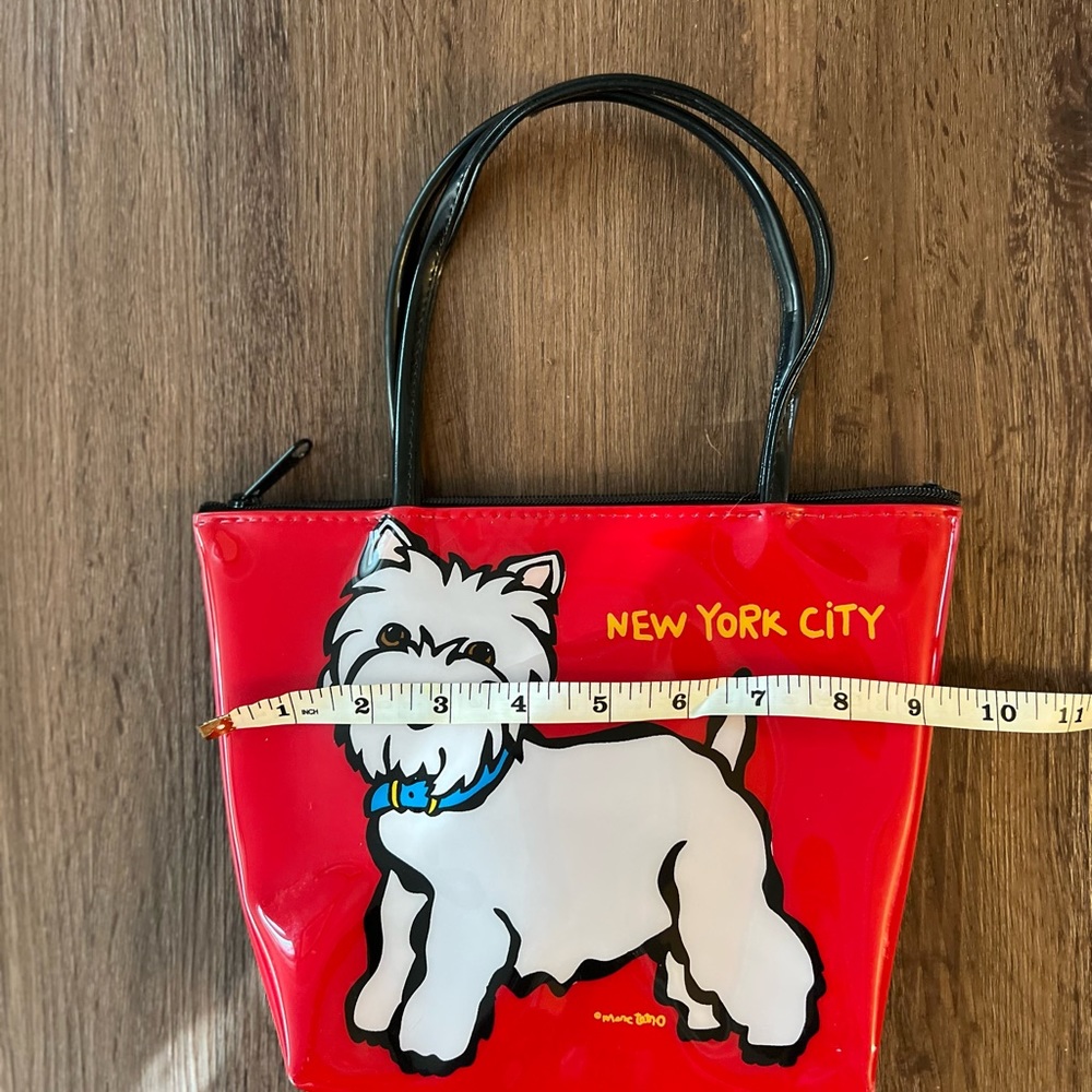 SOLD Marc Tetro New York City Westie Small zip top  Tote - Picture 6 of 7